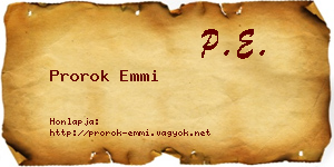 Prorok Emmi névjegykártya